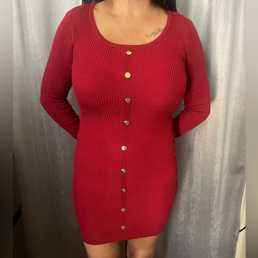 Red Knit Dress